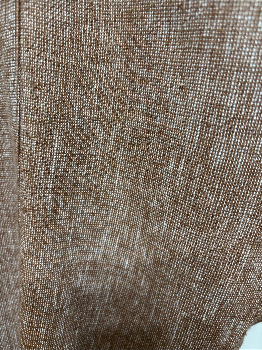 Ellen Tracy Brown Textured Linen-Blend Cropped Chinos 55% Linen 45% Rayon - Picture 4 of 12